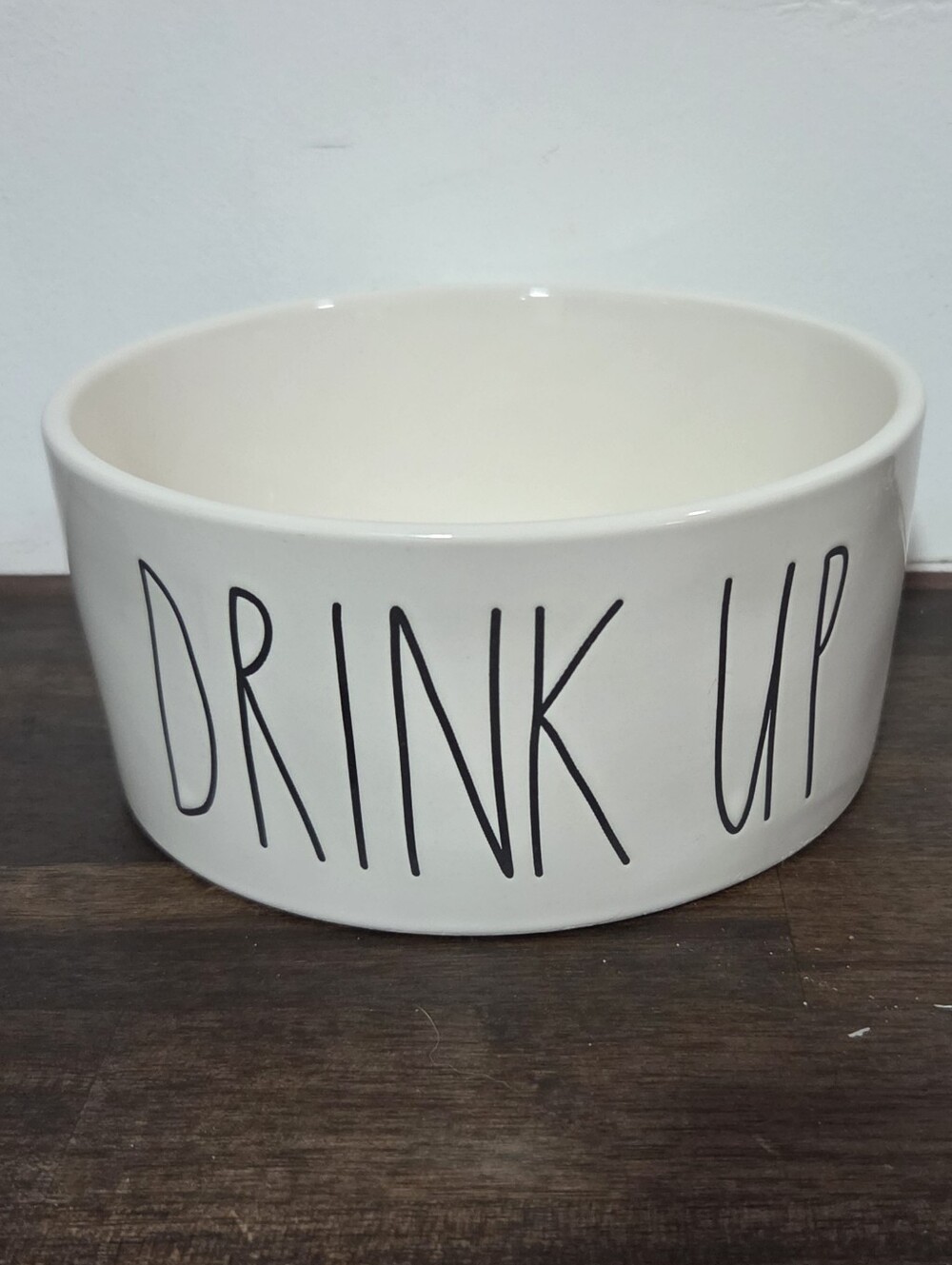 Rae Dunn 'Drink Up' Ceramic 6" Pet Bowl